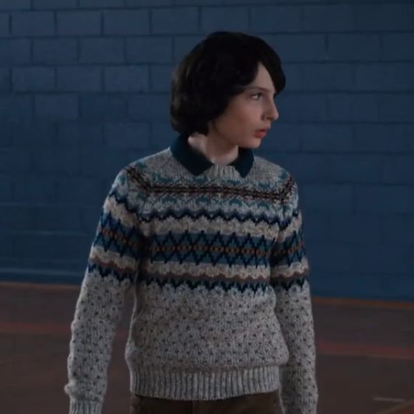 blue accent sweater