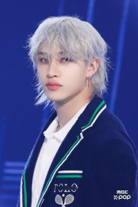 Long fluffy silver mullet