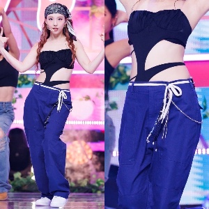 Black Top + Blue Pants