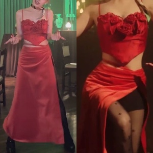 Two Piece Red Dress