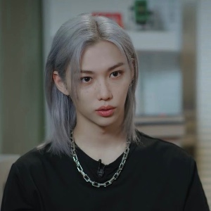 Long silver hair
