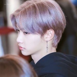 Short faded purple hair