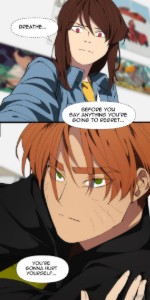 Shin-ae helping Nol calm down