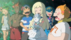 Ash, Lillie, Kiawe, Lana, Mallow and Sophocles (Sun and Moon)