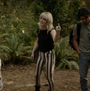 season 1 black shirt stripe pants