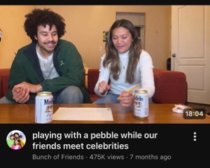playing with a pebble while our friends meet celebrities