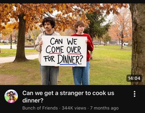 Can we get a stranger to cook us dinner?