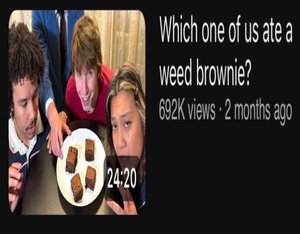 Which one of us ate a weed brownie?