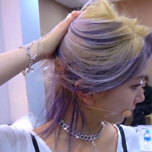 blonde with purple