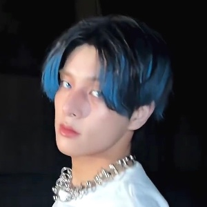 ombre blue and black hair