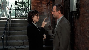 so he hit her over the head with the building?