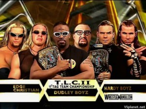WWF Tag Team Championship TLC match + Dudleyz vs E&C vs Hardyz - WWE Wrestlemania X7