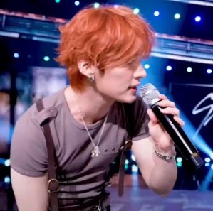 orange curly hair