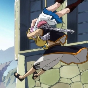 Lucy knowing Natsu will catch her