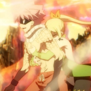 Lucy stopping Natsu