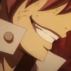 Natsu being impressed with Lucy