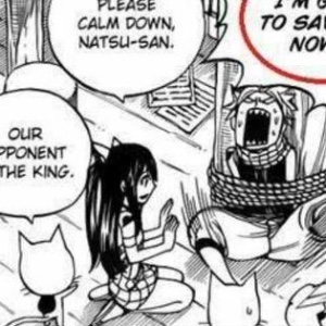 Natsu demanding to let him go save Lucy