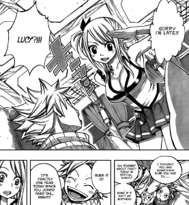 Natsu happy at seeing Lucy