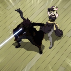 Natsu protecting Lucy