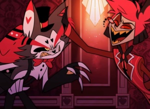 Alastor x Husk: RadioHusk/AlcoholicDeer