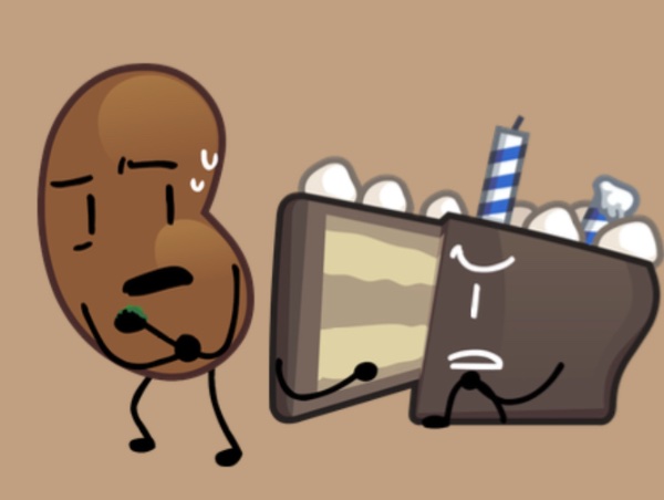 Bean and birthday cake