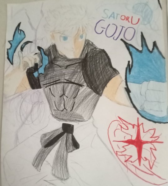 Coloured Gojo Pose