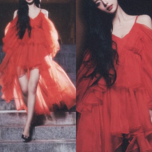Ruffle Red Dress