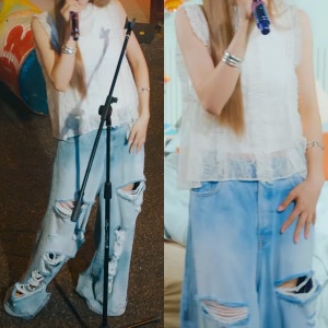 White Top + Ripped Jeans