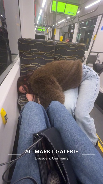 in der bahn eingepennt