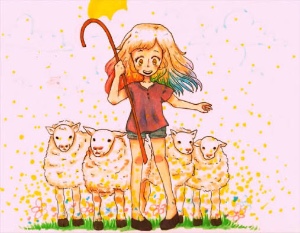 Dreamy sheep herder