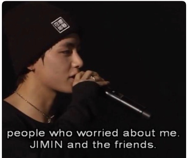 “people who worried about me, jimin and friends.”