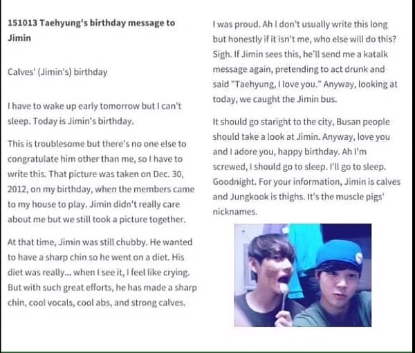 taehyung letter for jimin birthday “if it isn’t me, who else will do it?”