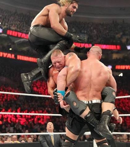 Seth Rollins vs. Brock Lesnar vs. John Cena (Royal Rumble 2015)
