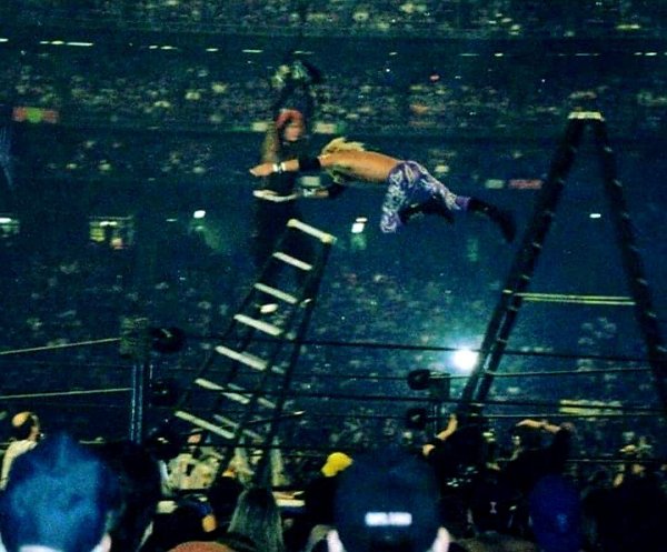 The Dudley Boyz vs. Christian & Edge vs. The Hardy Boyz (WrestleMania X-7)
