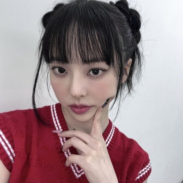 black hair with bangs