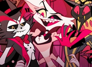 Husk x Angel Dust x Sir Pentious: SnakeCatSpider
