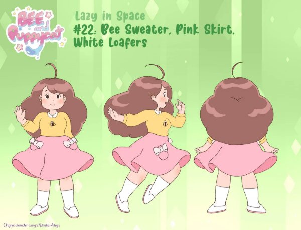 Bee Sweater, Pink Skirt and White Loafers