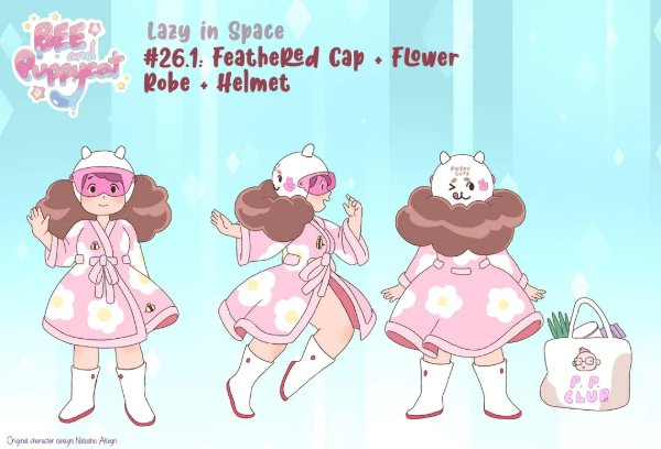 Feathered Cap, Flower Robe and Helmet
