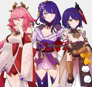 EiMikoSara (Raiden Ei × Yae Miko × Sara)
