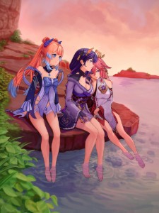 KokoEiMiko (Kokomi × Raiden Ei × Yae Miko)