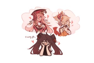 Yantaomiya (Yanfei × Hu Tao × Yoimiya)