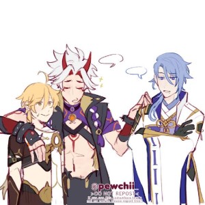Yatoaetto (Ayato × Aether × Itto)