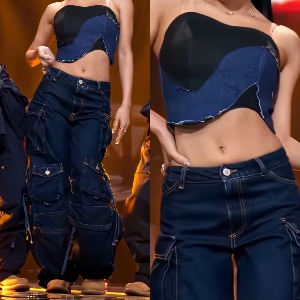 Black + Blue Jean Set