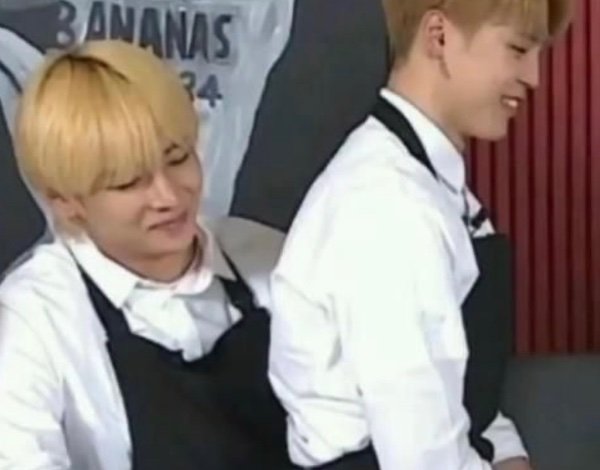 Jimin sitting on lap Taehyung