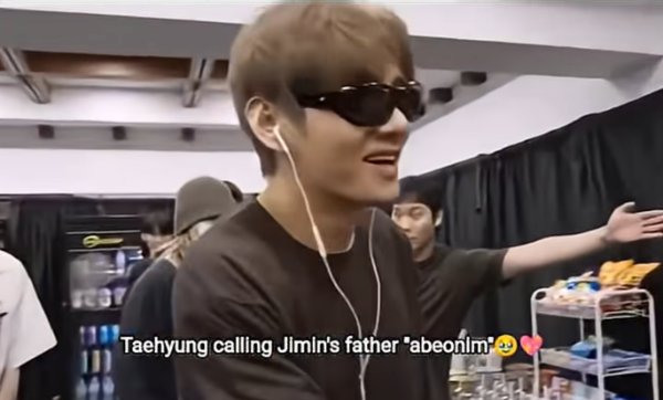 Taehyung calling Jimin's dad Abeonim