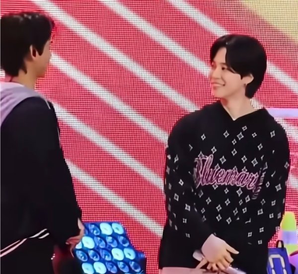 Taehyung getting shy when Jimin smiles at him