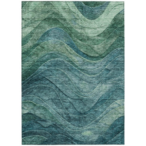 Machine+Washable+Indoor_Outdoor+Cinead+ACN1700+Teal+Rug