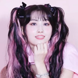 black with pink