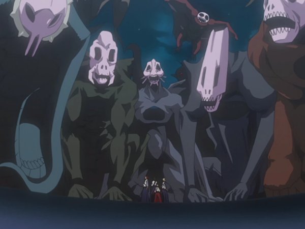 Hisagi, Renji, Momo, Izuru, Gin, & Aizen VS Hollows