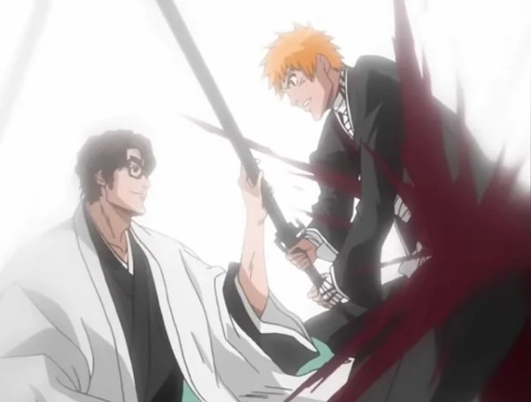 Ichigo, Renji, & Komamura VS Aizen